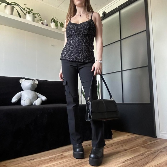 Designer Vintage 90s Lightly Padded Lace Cami - Picture 1 of 8